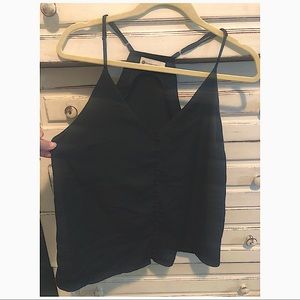 Faux-buttoned Racer-back Tank Top
